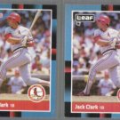 JACK CLARK 1988 Donruss #183 + Leaf #181.  CARDS
