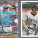 JEFF CONINE 1993 Ultra RC + 1994 UD CC Silver Sig Ins.  MARLINS