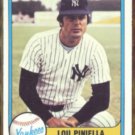 LOU PINIELLA 1981 Fleer #85.  YANKEES