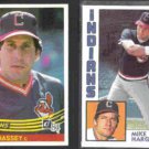 RON HASSEY 1984 Donruss #460 + MIKE HARGROVE 1984 Topps #764.  INDIANS