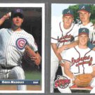 GREG MADDUX 1993 Donruss #608 + 1993 Upper Deck #472.  CUBS / BRAVES