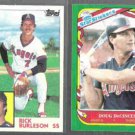 RICK BURLESON 1984 Topps + DOUG DECINCES 1987 Fleer Star Sticker.  ANGELS