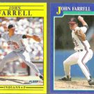 JOHN FARRELL 1991 Fleer #366 + 1991 Score #50. INDIANS