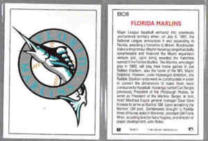 FLORIDA MARLINS (2) 1992 Leaf logo Card Inserts #BC8.