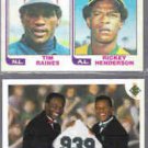 RICKEY HENDERSON 1982 Topps #164 w/ Raines + 1991 UD #636 w/ Brock.
