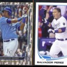 SALVADOR PEREZ 2014 Bowman Sparkle Insert + 2013 Topps.  ROYALS