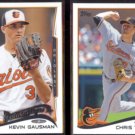 KEVIN GAUSMAN 2014 Topps RC #190 + CHRIS TILLMAN #141.  ORIOLES