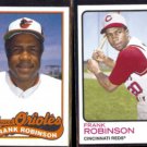 FRANK ROBINSON 1989 Topps #774 + 2014 Topps Retro #32.  ORIOLES / REDS
