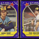 ROBIN YOUNT #38 + PAUL MOLITOR #82 - 1981 Fleer Star Stickers.  BREWERS