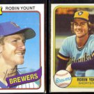 ROBIN YOUNT 1980 Topps #265 + 1981 Fleer #511.  BREWERS