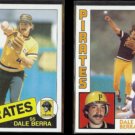 DALE BERRA 1985 Topps #305 + 1984 Topps #18.  PIRATES