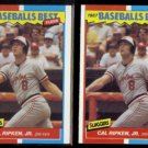 CAL RIPKEN (2) 1987 Fleer Best Odds #35 of 44.  ORIOLES - Straight from Sets