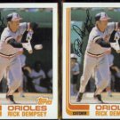 RICK DEMPSEY (2) 1982 Topps #489.  ORIOLES