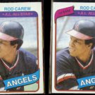 ROD CAREW (2) 1980 Topps #700.  ANGELS