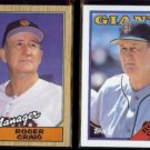 ROGER CRAIG 1987 Topps #193 + 1988 Topps #654.  GIANTS