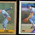 DAN QUISENBERRY 1987 Topps #714 + 1988 Topps #195.  ROYALS