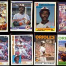 EDDIE MURRAY (8) Card Lot (1980, 1984 + 1986) + 2010.  ORIOLES