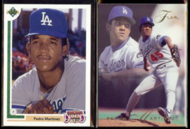 PEDRO MARTINEZ 1991 Upper Deck Final Diamond Skills + 1993 Flair.  DODGERS
