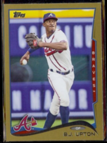 B.J. UPTON 2014 Topps #'d Insert 1843/2014.  BRAVES