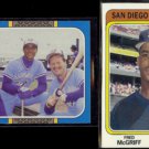 FRED McGRIFF 1987 Leaf #39 + 1992 Price Guide Glossy #42.  BLUE JAYS / PADRES