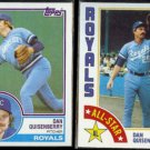 DAN QUISENBERRY 1983 Topps #155 + 1984 Topps AS #407.  ROYALS