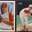 BRETT TOMKO 1996 Topps Draft #26 + 1998 Fleer Tradition #247.  REDS