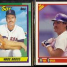 WADE BOGGS 1990 Topps #760 + 1990 Score #704.  RED SOX