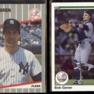 BOB GEREN 1989 Fleer Update #U-48 + 1990 Upper Deck #608.  YANKEES