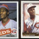 ERIC DAVIS 1985 Topps #627 + 1992 Topps GOLD Winner Insert #610.  REDS