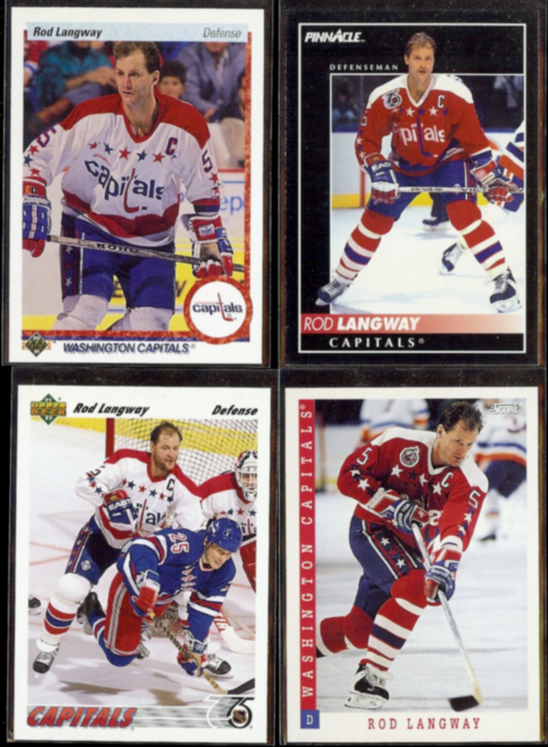 ROD LANGWAY (4) Card Lot (1990 1993). CAPITALS