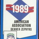 DENVER ZEPHYRS 1989 Pro Cards Checklist #57.  Greg Vaughn, Darryl Hamilton