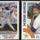 JIM RICE 1982 Topps #750 + 1984 Topps All Star #401.  RED SOX