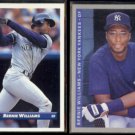 BERNIE WILLIAMS 1993 Donruss #577 + 1993 Fleer #289.  YANKEES