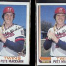 PETE MACKANIN (2) 1982 Topps #438.  TWINS