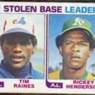 RICKEY HENDERSON 1982 Topps SB Leaders w/ Tim Raines