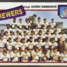GEORGE BAMBERGER 1980 Topps BREWERS Team Card #659.  Checklist