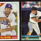 SCOTT VAN SLYKE 2015 Topps #345 + DAD (ANDY) 1991 Stadium Club #118.  LA / PITT