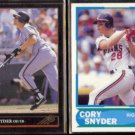 CORY SNYDER 1992 Leaf Black GOLD Insert + 1988 Score Young Stars.  GIANTS / INDIANS