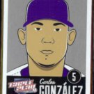 CARLOS GONZALEZ 2012 Panini Triple Play #25.  ROCKIES