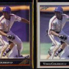 VINCE COLEMAN 1992 Leaf Black GOLD Insert w/ sister.  METS