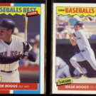 WADE BOGGS 1987 Fleer Best # 4 of 44 + 1986 Fleer Best #2 of 44.  RED SOX