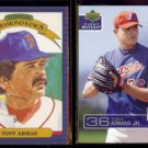 TONY ARMAS 1985 Donruss DK + JR. 2003 UD 1st Pitch #194.  RED SOX / EXPOS