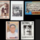 YOGI BERRA (5) Card Lot (Mixed Grade) w/ 1975, 80's + 2001.  YANKEES / METS