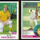 STEVE McCATTY 1982 Topps #113 + 1983 Topps #493.  A's