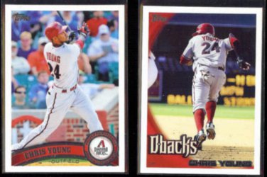 CHRiS YOUNG 2011 Topps #316 + 2010 Topps #316.  DBACKS