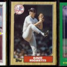 DAVE RIGHETTI (3) Card Lot (1984 - 1988).  YANKEES
