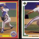 DAVID CONE 1990 Score #430 + 1991 Upper Deck #366.  METS