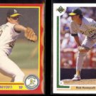 RICK HONEYCUTT 1990 Score #317 + 1991 Upper Deck #379.  A's