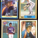 ASTROS (4) Card Lot w/ DORAN 1988;  DAVIS 1987;  CRUZ 1987;  PUHL 1989