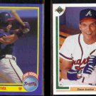 DAVE JUSTICE 1990 Score Rookie #650 + 1991 Upper Deck #363.  BRAVES